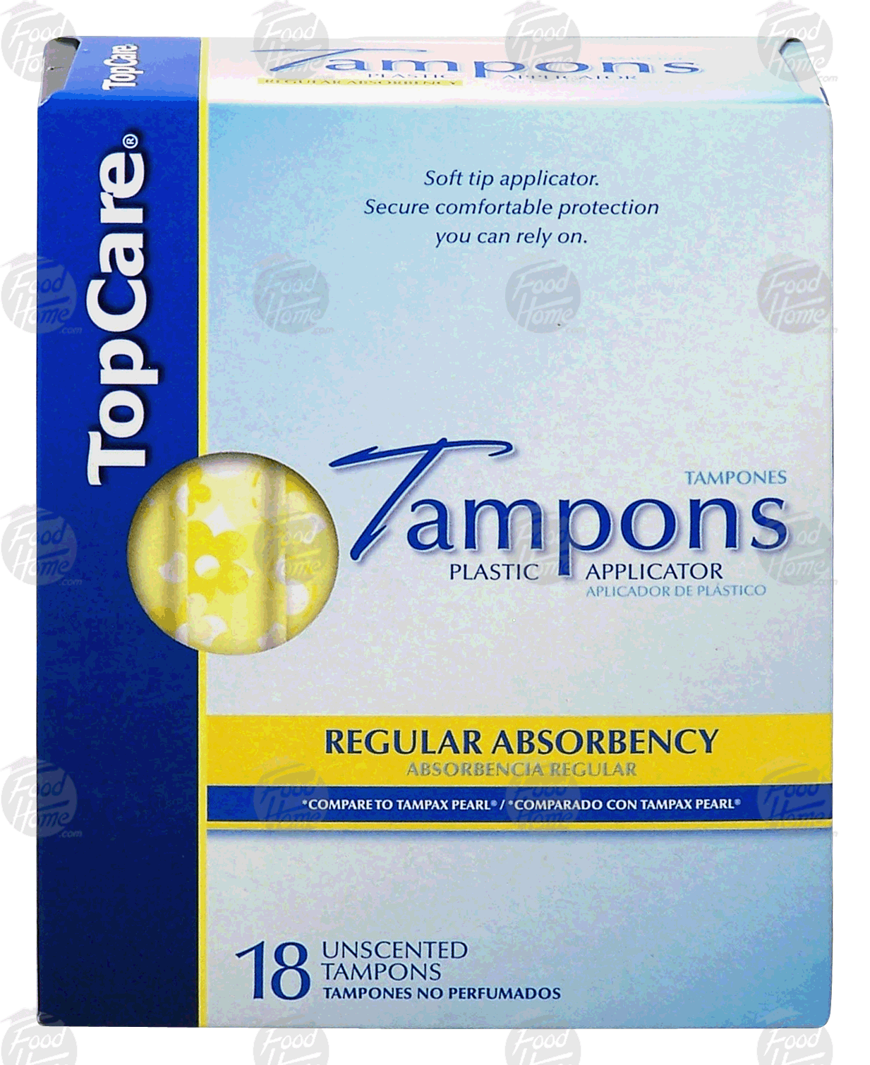 Top Care  unscented tampons, plastic applicator, regular absorbency Full-Size Picture